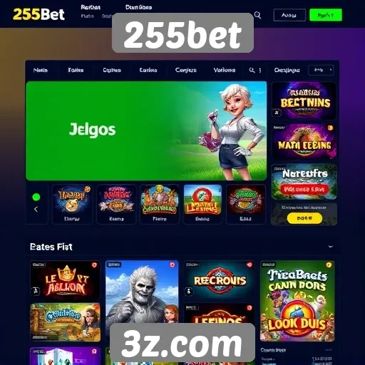 Interface do usuário no site de jogos 255bet